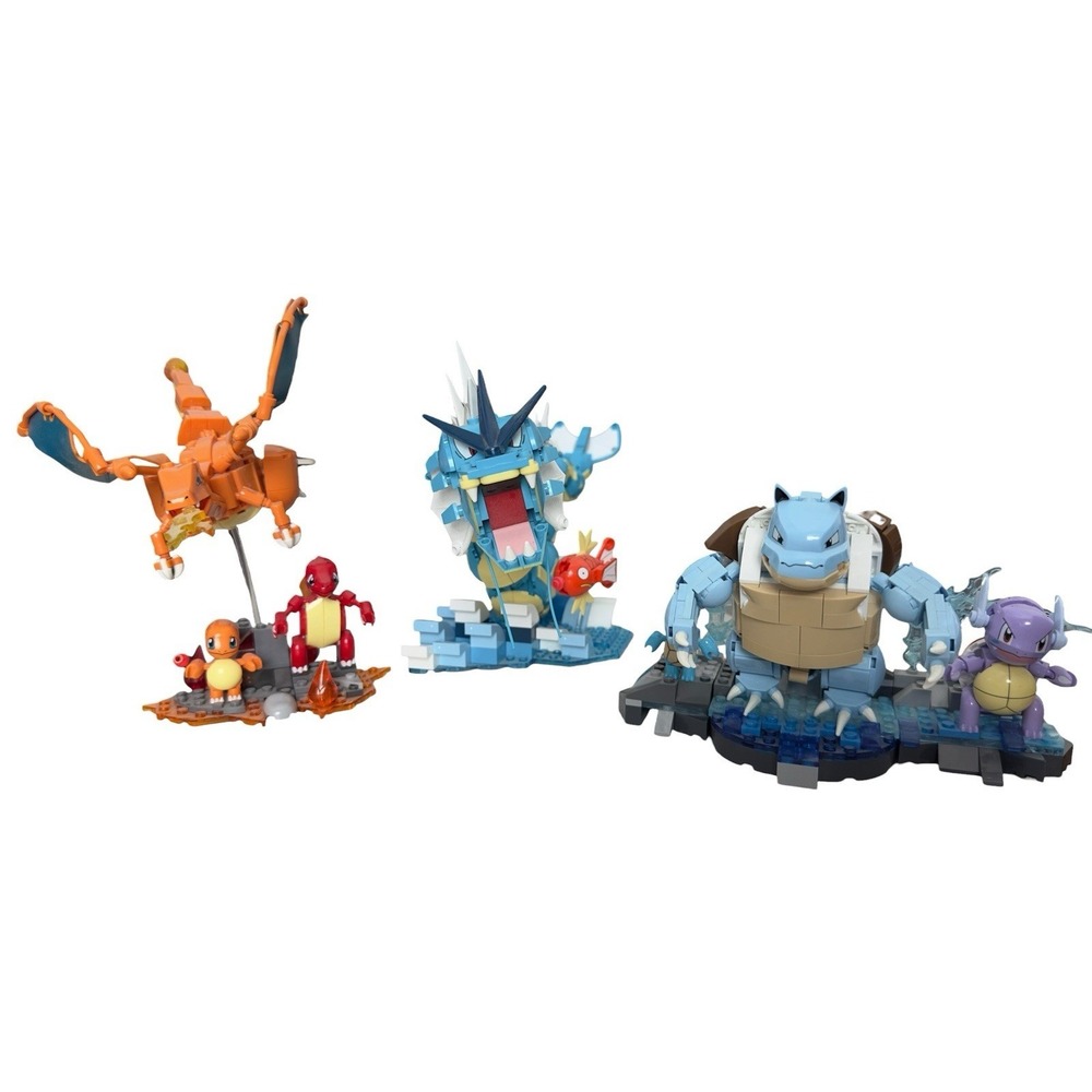 MEGA Construx Pokemon Kanto Evolution Set Bundle Charizard Gyarados Blastoise